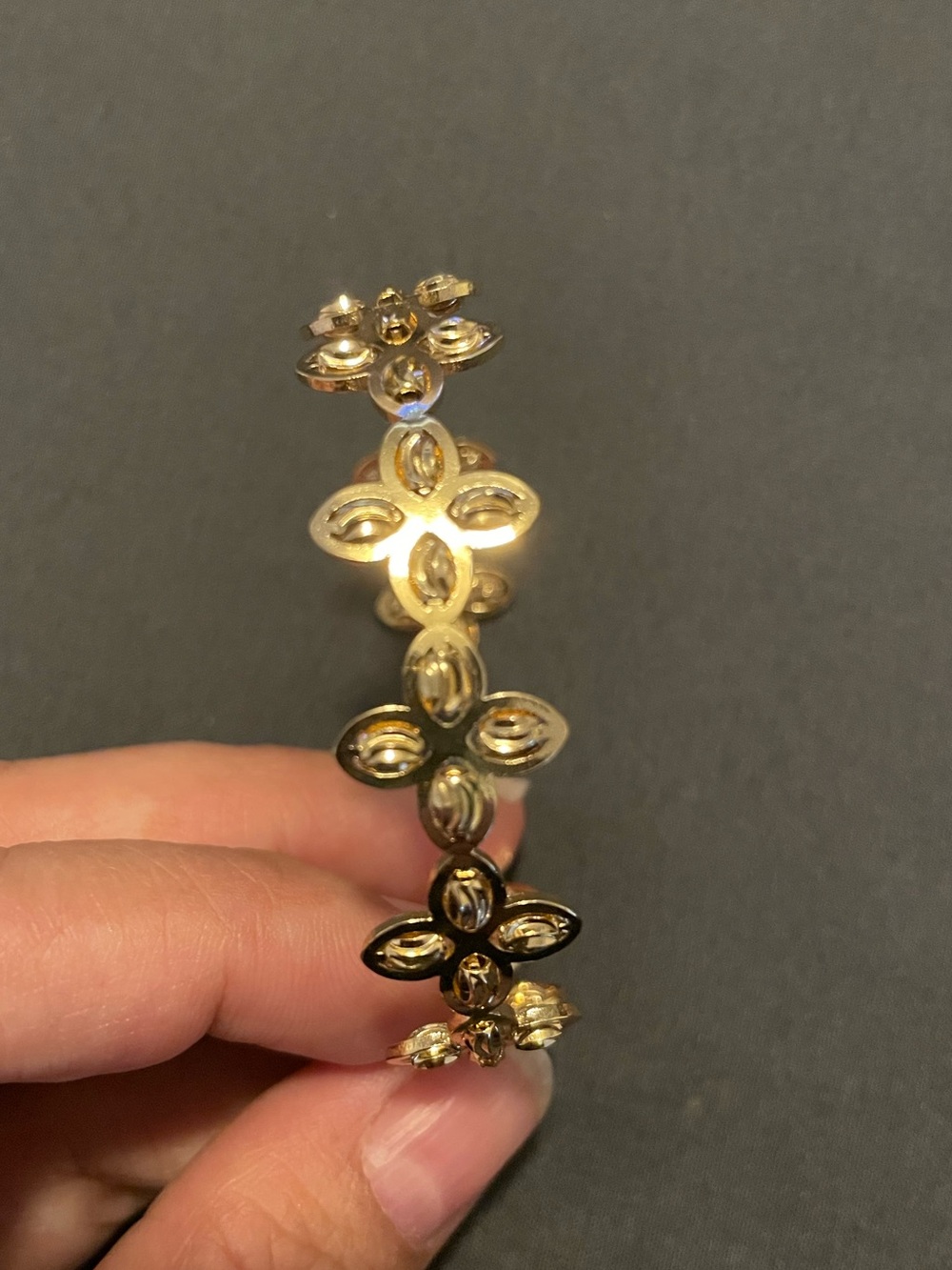 New - 14k gold plated clover bangle